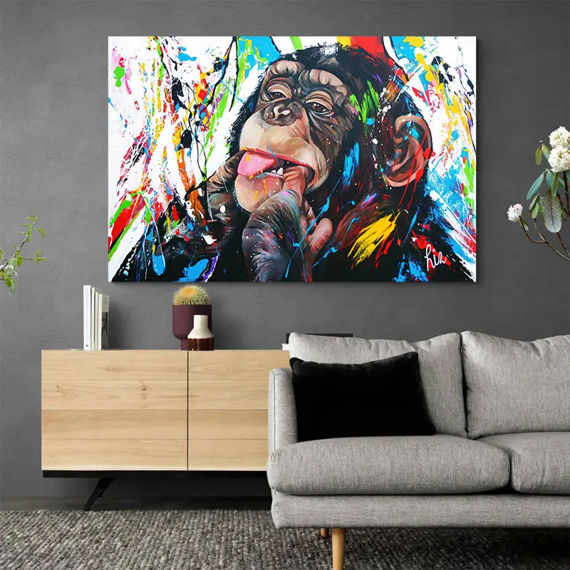 Tableau Singe Multicolore