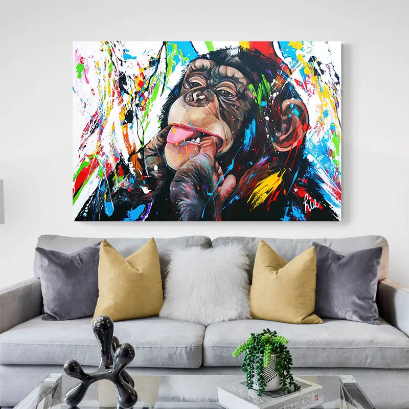 Tableau Singe Multicolore