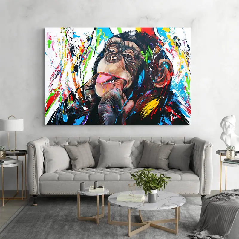 Tableau Singe Multicolore