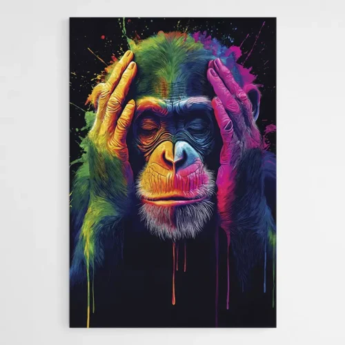 Tableau Singe Pop Art Colore