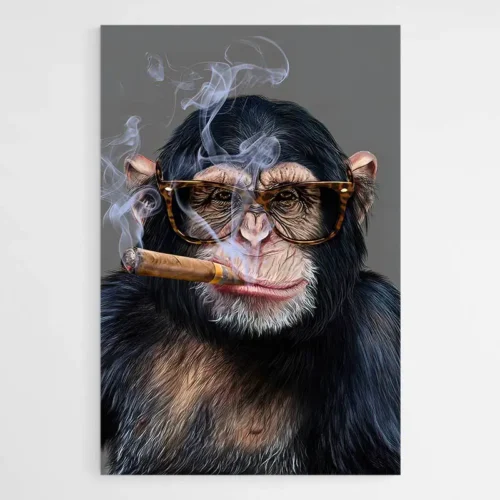 Tableau Singe Qui Fume