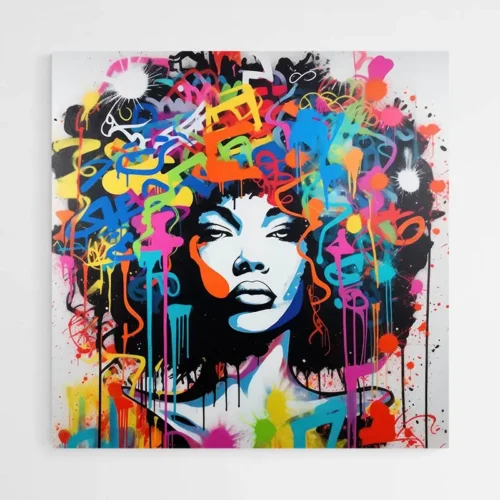 Tableau Street Art Femme Africaine