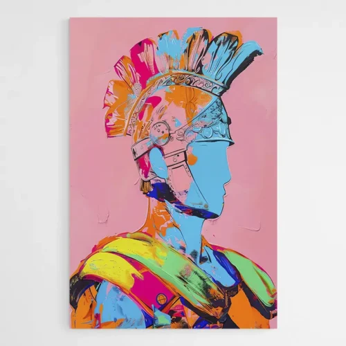 Tableau Street Art Guerrier Romain
