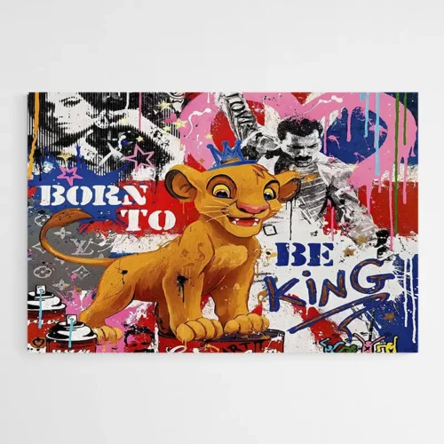 Tableau Street Art le Roi Lion
