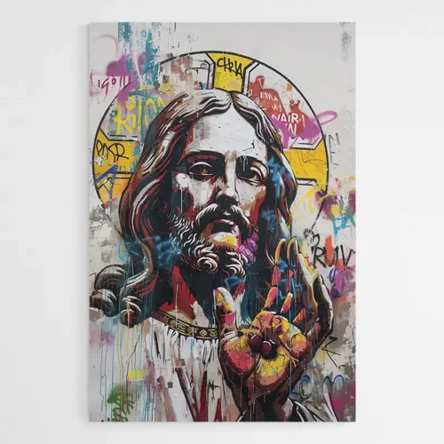 Tableau Street Art Religieux