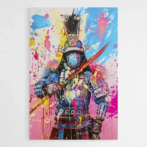 Tableau Street Art Samourai