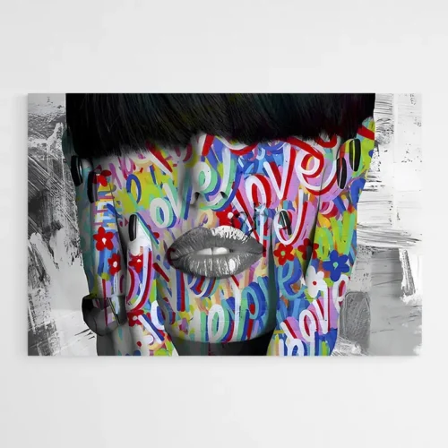 Tableau Street Art Visage Femme