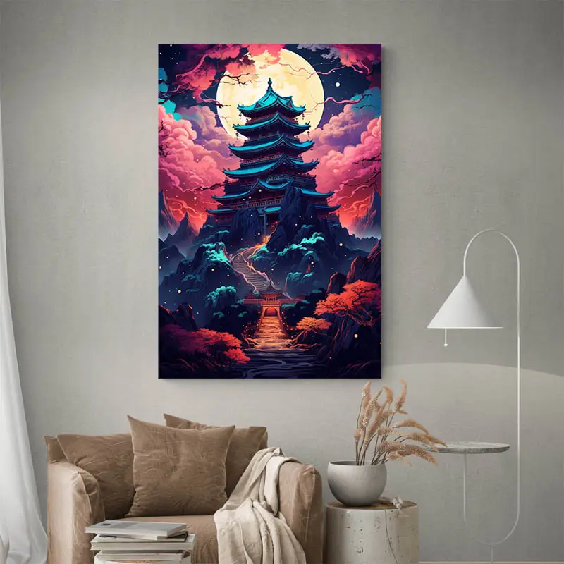 Tableau Temple Bouddhiste