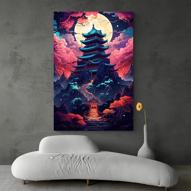 Tableau Temple Bouddhiste