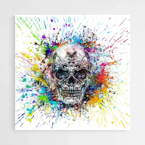 Tableau Pop Art Tête de Mort
