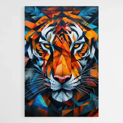 Tableau tigre cubisme