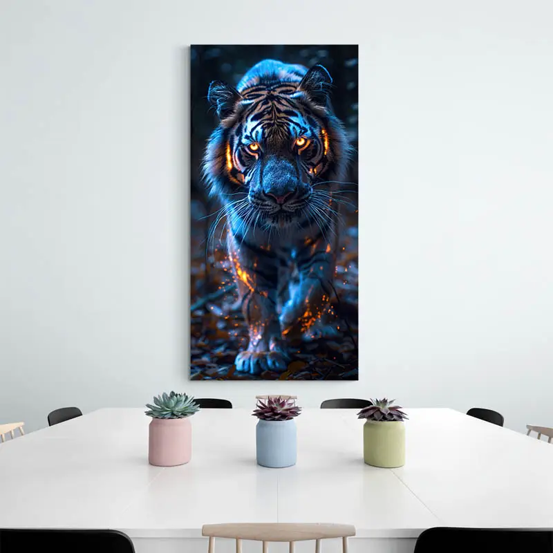 Tableau tigre yeux lumineux