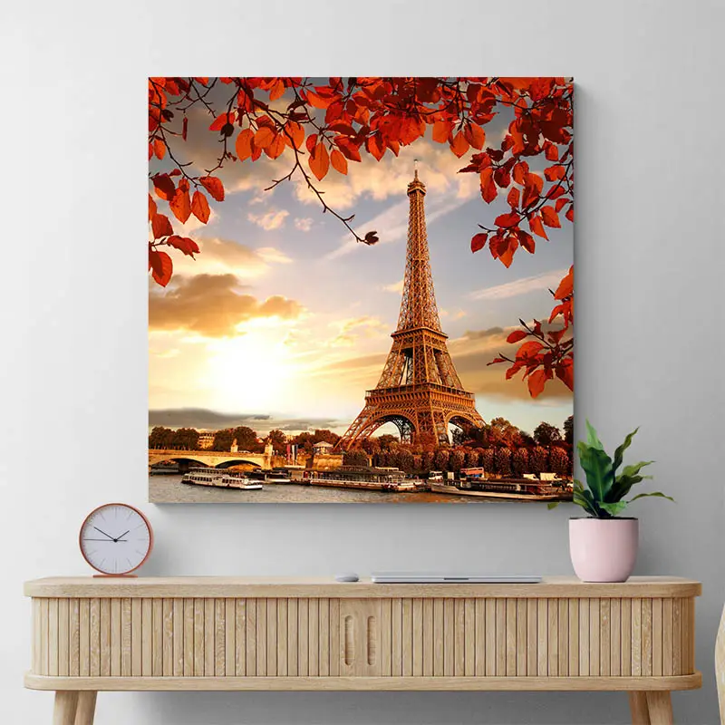 Tableau Tour Eiffel Coucher de Soleil