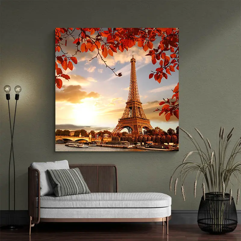 Tableau Tour Eiffel Coucher de Soleil