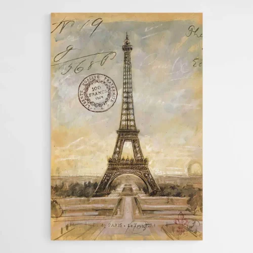 Tableau Tour Eiffel Vintage
