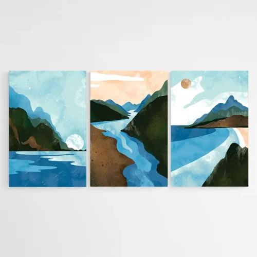 Tableau triptyque paysage