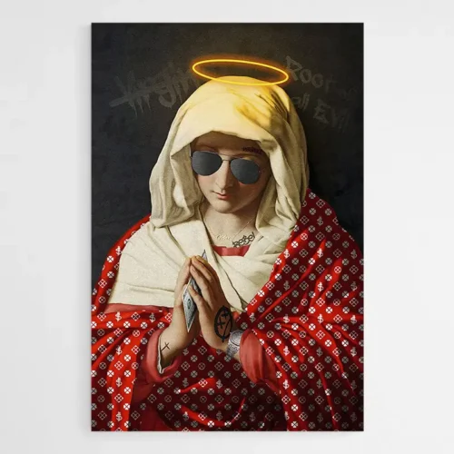 Tableau Vierge Marie Street Art