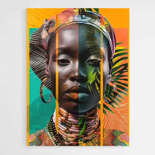 Tableau Visage Femme Coloré