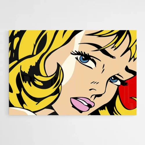 Tableau Visage Femme Blonde Pop Art