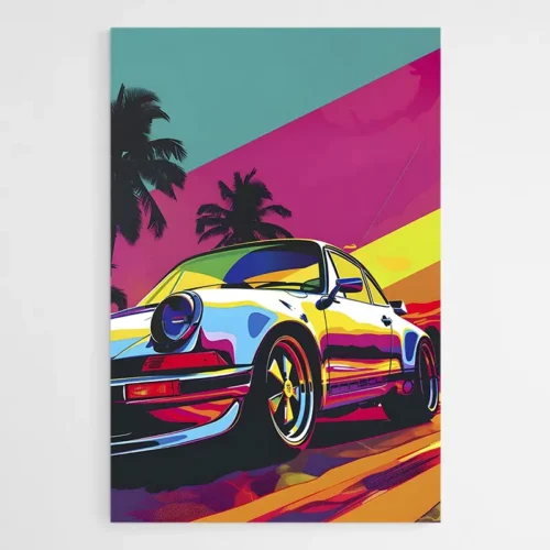 Tableau Voiture Porsche Pop Art
