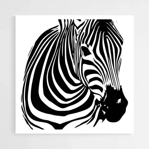 Tableau Zèbre Noir et Blanc