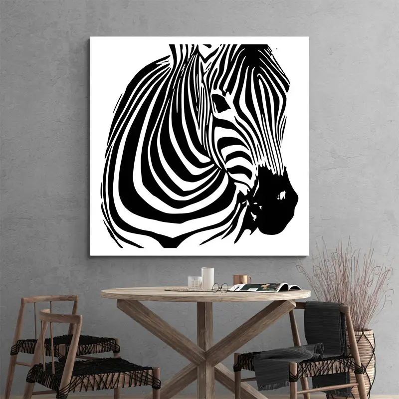 Tableau Zèbre Noir et Blanc
