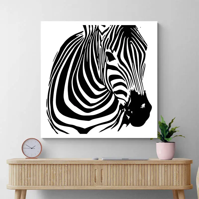 Tableau Zèbre Noir et Blanc