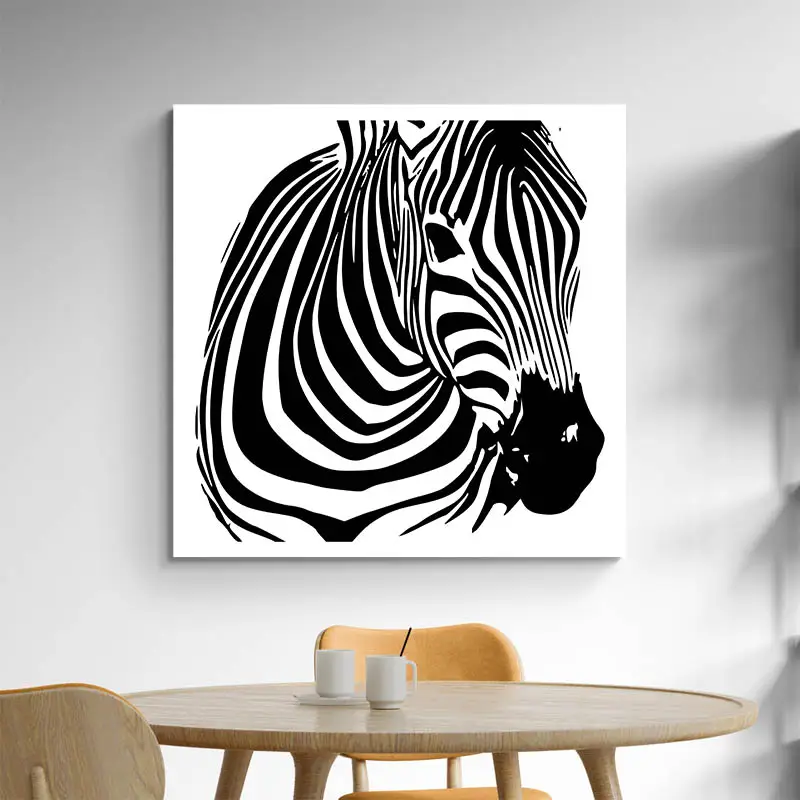 Tableau Zèbre Noir et Blanc