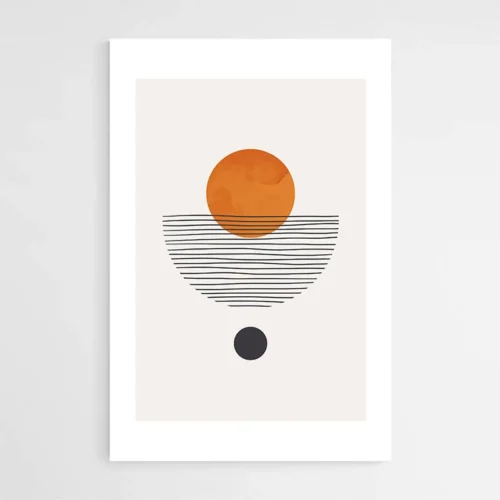 Tableau Abstrait Beige et Orange