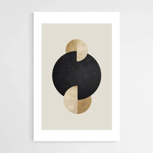 Tableau Abstrait Gris et Jaune