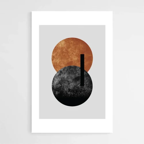 Tableau Abstrait Gris et Orange