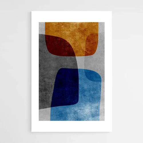 Tableau Abstrait Marron et Bleu