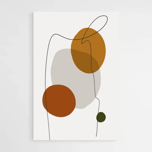 Tableau Abstrait Marron et Or