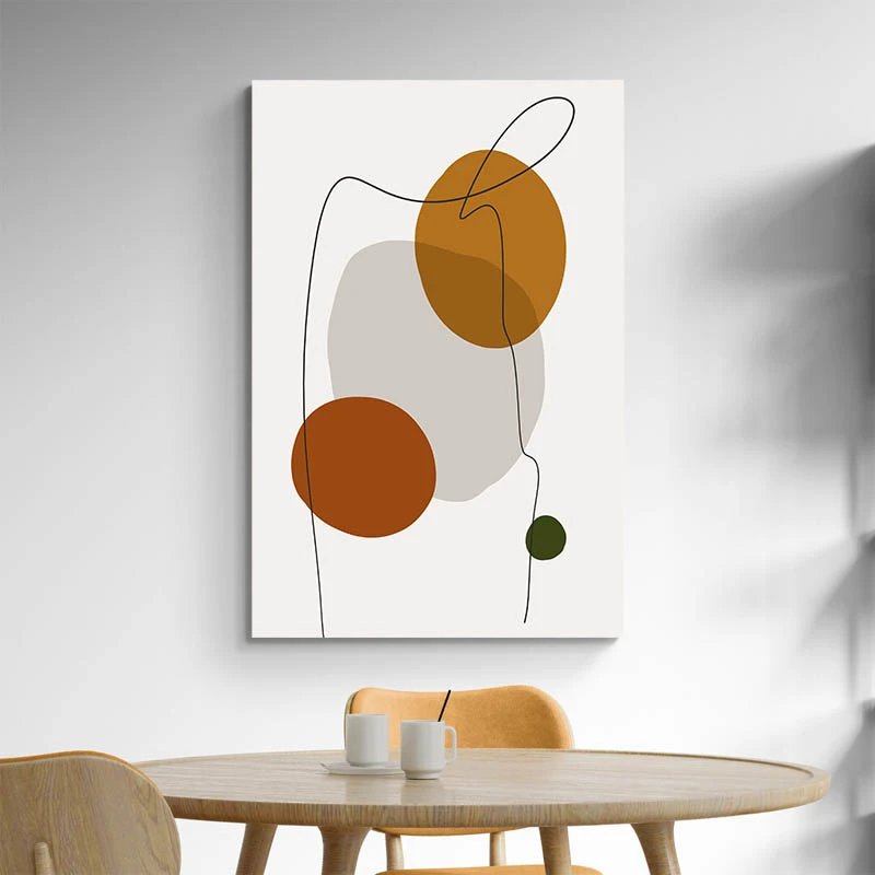 Tableau Abstrait Marron et Or
