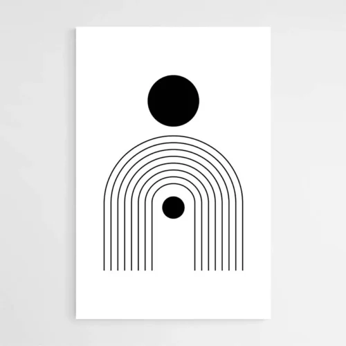 Tableau Abstrait Mid Century Noir