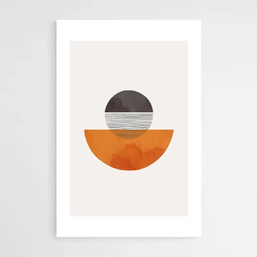 Tableau Abstrait Minimaliste Orange