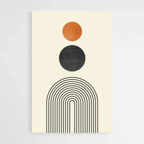 Tableau Abstrait Orange et Noir