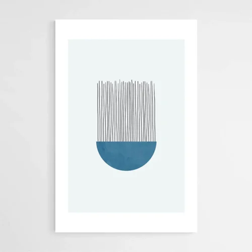 Tableau Mid Century Bleu