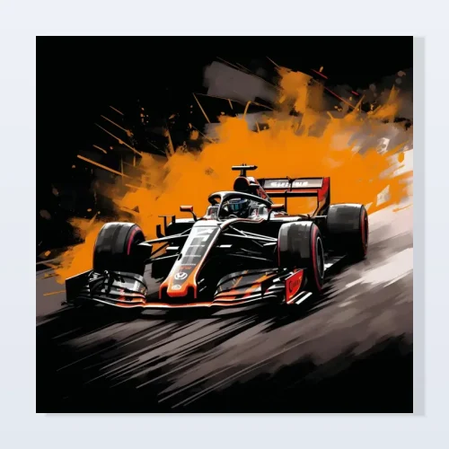 Tableau formule 1 fond orange Tableau formule 1 fond orange