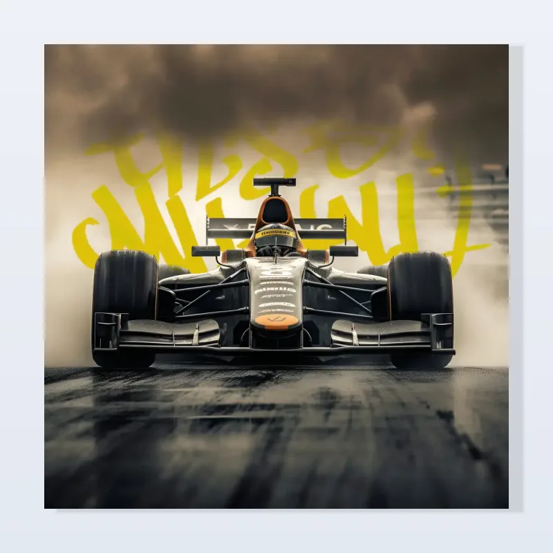 Tableau formule 1 monoplace jaune