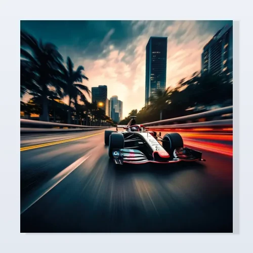 Tableau formule 1 nocturne ville Tableau formule 1 nocturne ville