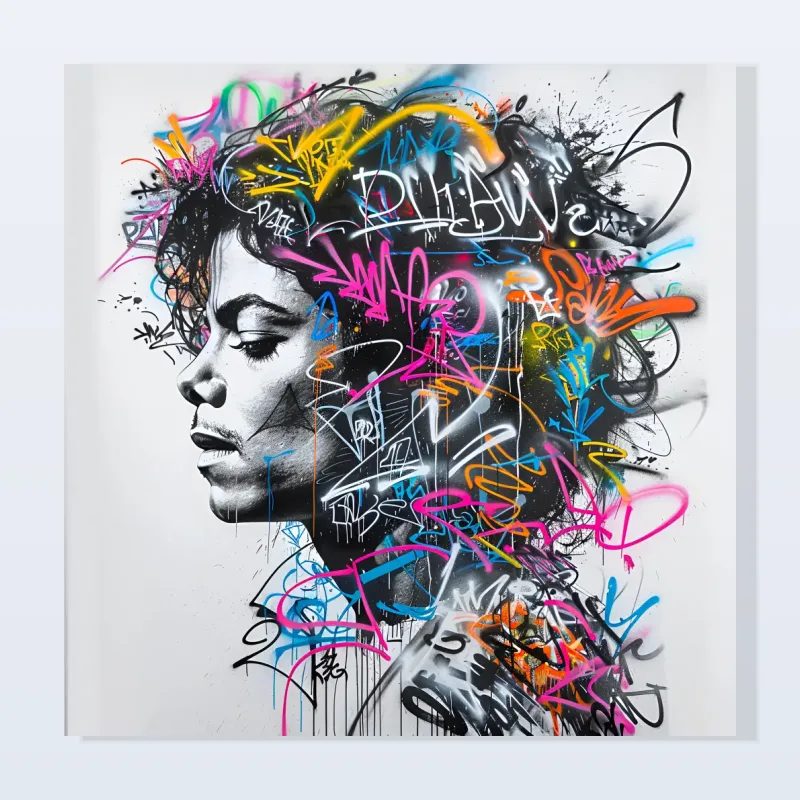 Tableau graffiti pensées de Jackson