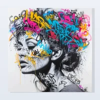 Tableau graffiti rêverie de Luna