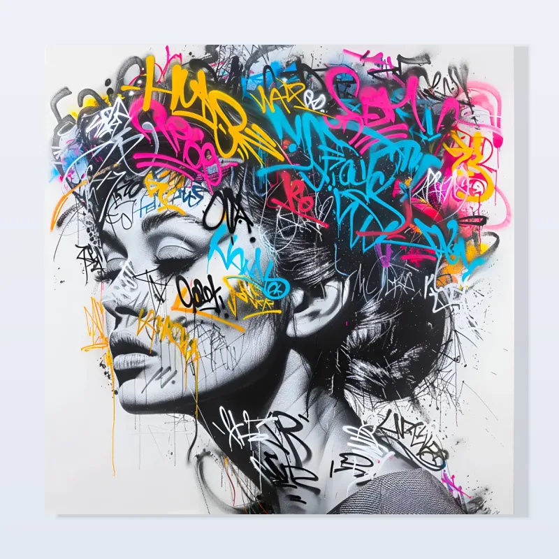 Tableau graffiti rêverie de Luna