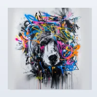 Tableau graffiti rugissement urbain