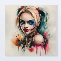 Tableau Harley Quinn audace chromatique Tableau Harley Quinn audace chromatique