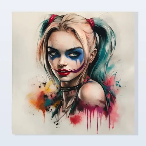 Tableau Harley Quinn audace chromatique Tableau Harley Quinn audace chromatique