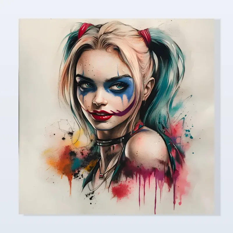 Tableau Harley Quinn audace chromatique