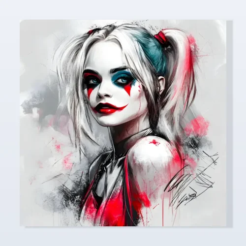 Tableau Harley Quinn red shadows Tableau Harley Quinn red shadows