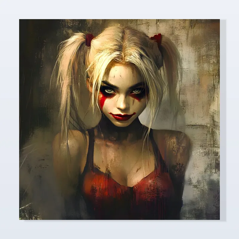 Tableau Harley Quinn regard sombre